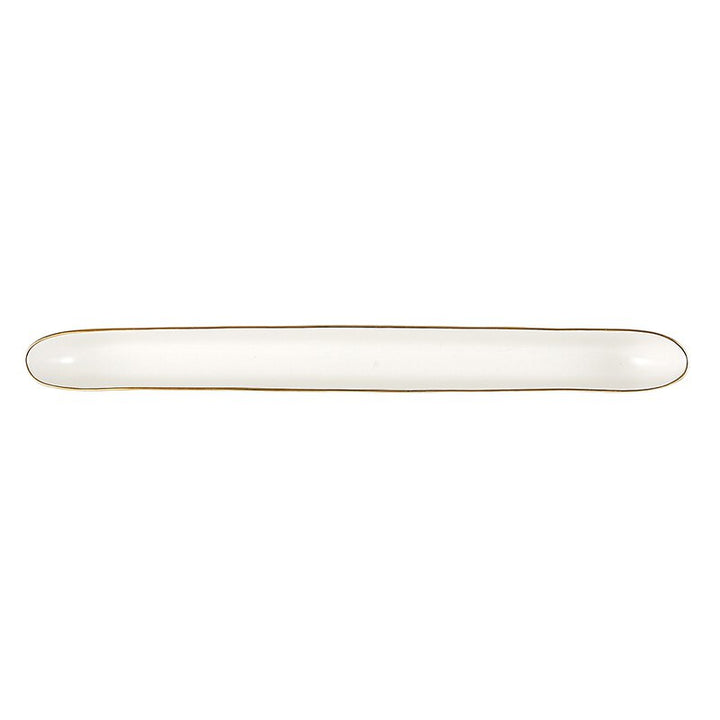 Ceramic Olive Boat - Gold Rim