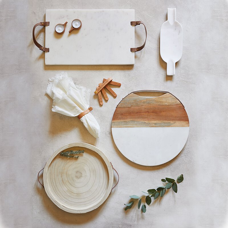 Small Marble Tray w/handles