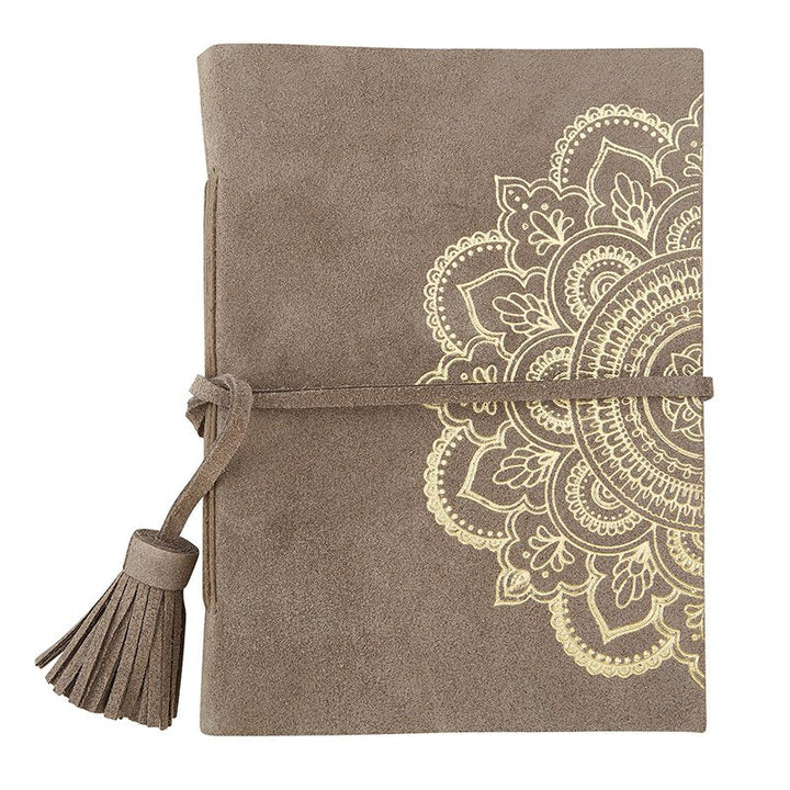 Notebook Suede Leather - Mocha Mandala