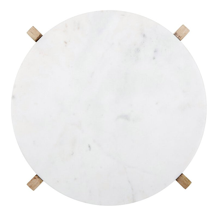 Marble Tray and Natural Mango Wood Stand 14"