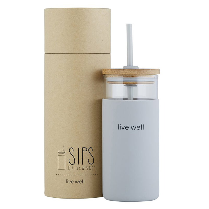 Glass Tumbler 18oz  - Live Well