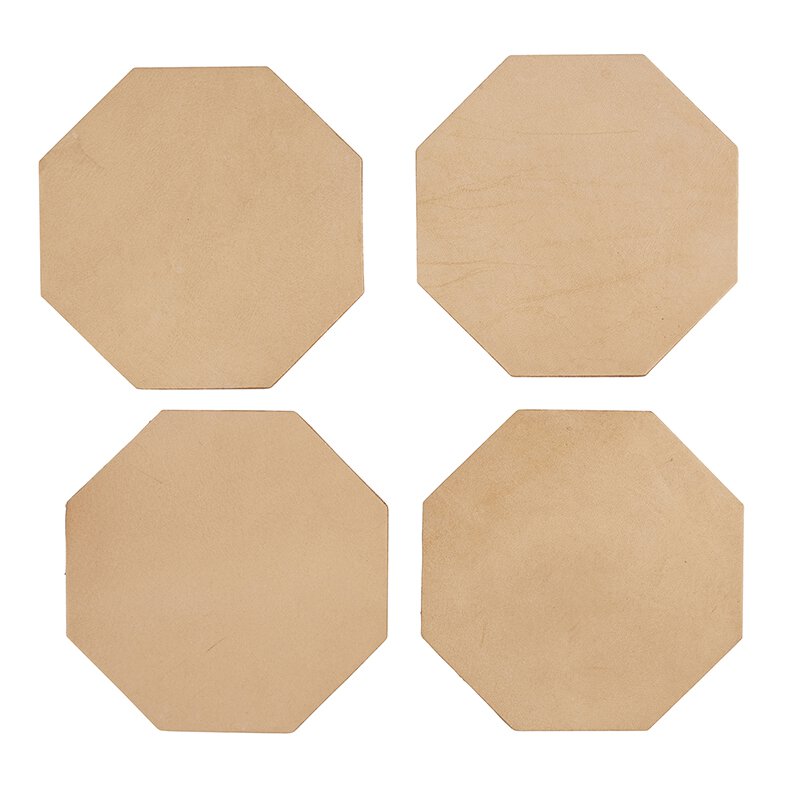 Leather Coaster Set Camel
