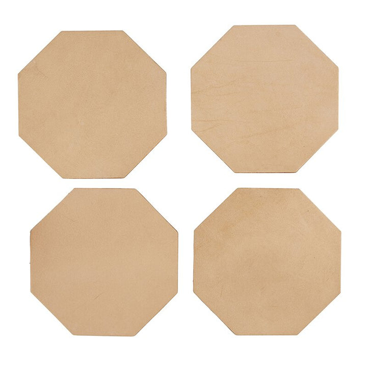 Leather Coaster Set Camel