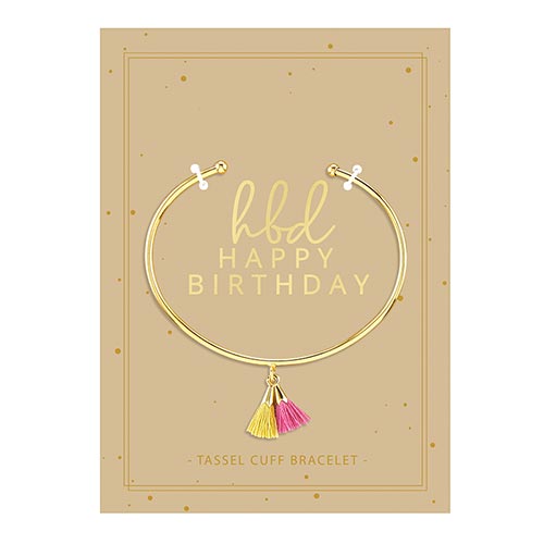 Tassel Cuff Bracelet Happy Birthday