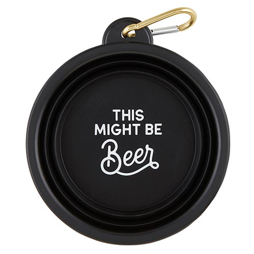 Collapsible Pet Bowl-Might Be Beer