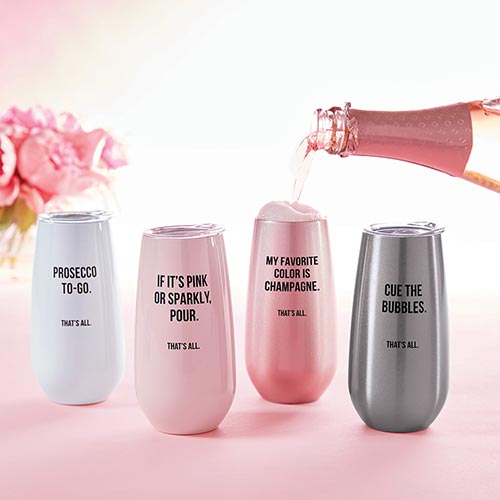 Champagne 170ML Tumbler-Pink Or Sparkly