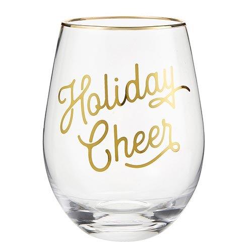 Stemless Wine Glass  - Holiday Cheer