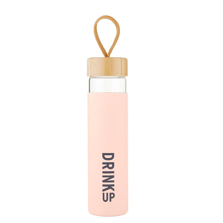 Glass Water Bottle Drink Up
