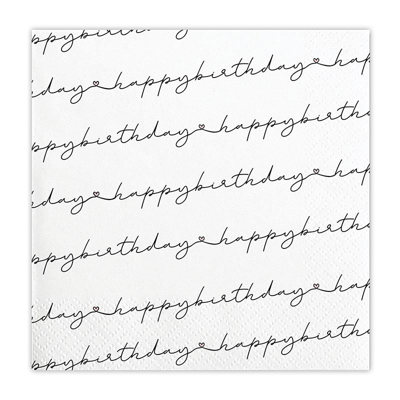 Cocktail Napkins - HBD Script