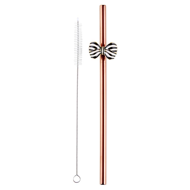 Bow Straw - Rose Gold