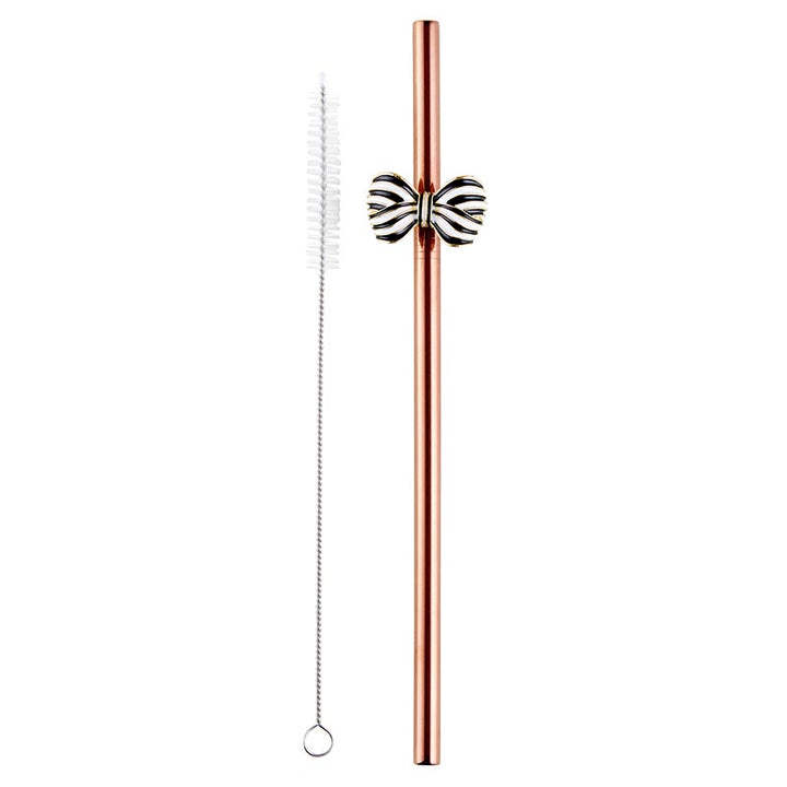 Bow Straw - Rose Gold