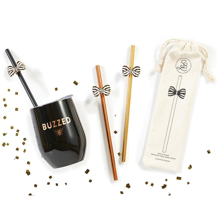 Bow Straw - Rose Gold