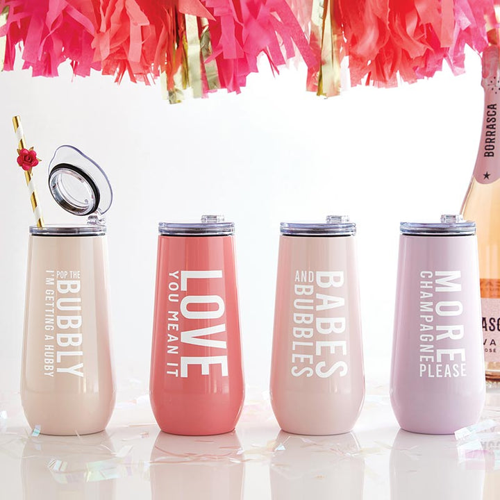 Champagne Tumbler - Pop The Bubbly I'm Getting a Hubby!