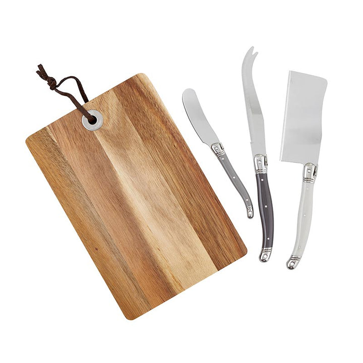 Cardboard Book Set - Acacia Wood Cheese Board w/Knives