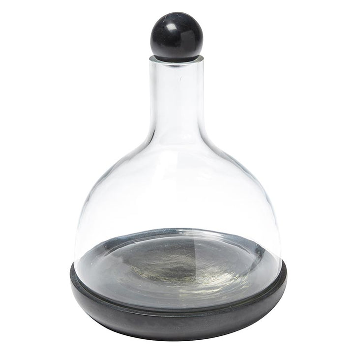 Black Marble & Glass Wine Carafe