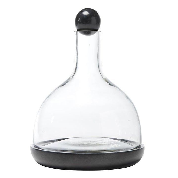 Black Marble & Glass Wine Carafe