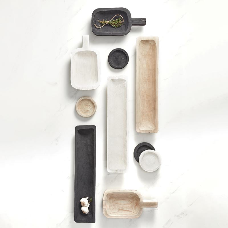 Wood  Rectangle Tray - Paulownia White