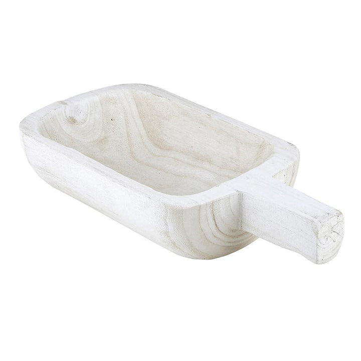 Wood Single Handle Bowl - Paulownia White
