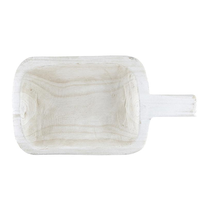Wood Single Handle Bowl - Paulownia White