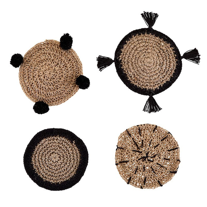 Sea Grass Coasters + Burlap Bag - Set of 4