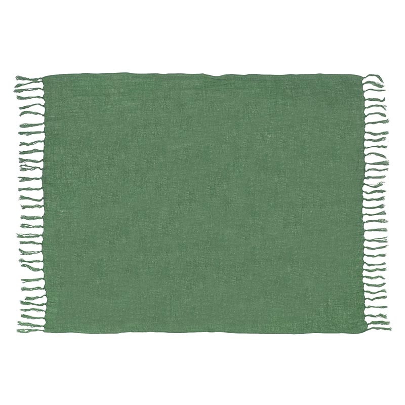 Green Linen Throw