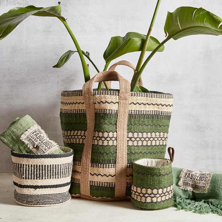 Green Linen Throw