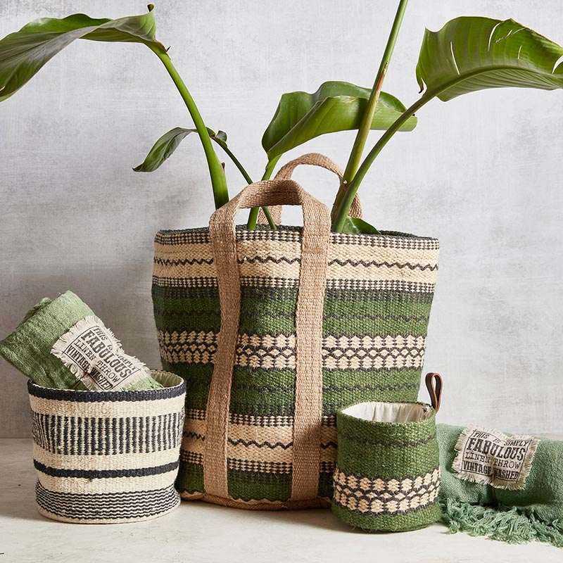 Jute Bag - Forest Green Mini