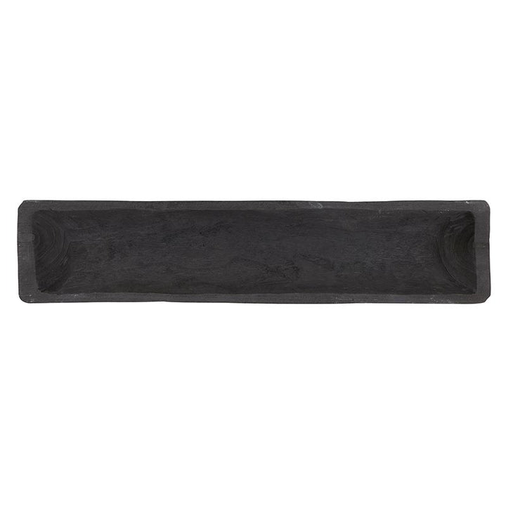 Wood Long Rectangular Tray - Paulownia Black