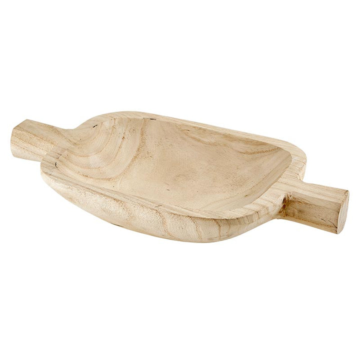 Wood Mini Double Handle Bowl - Paulownia Natural