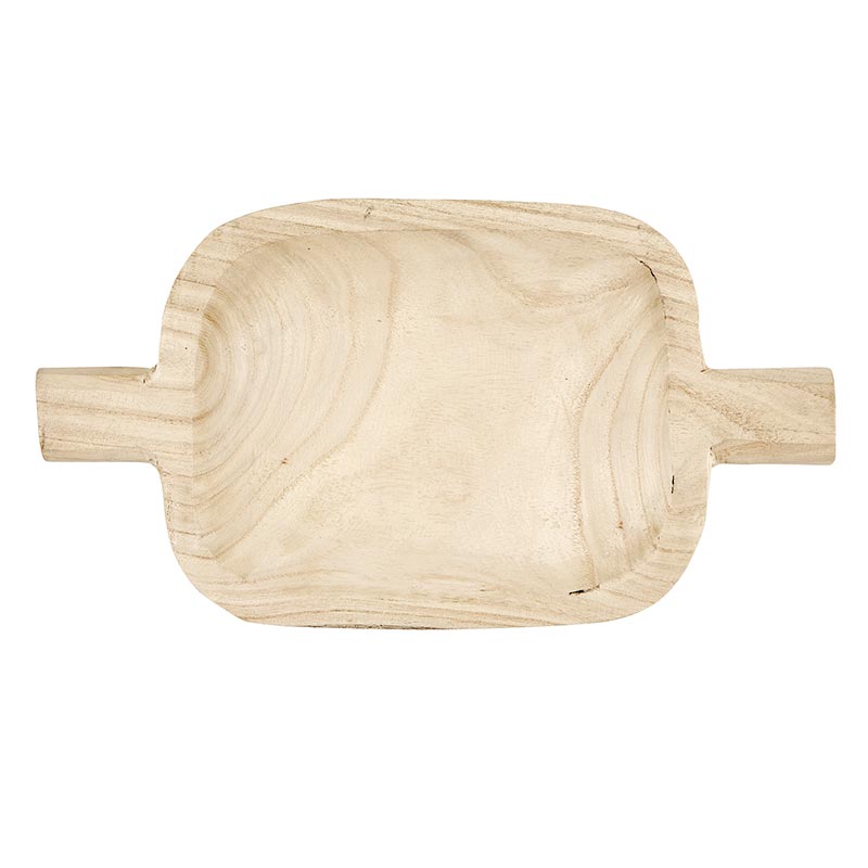 Wood Mini Double Handle Bowl - Paulownia Natural