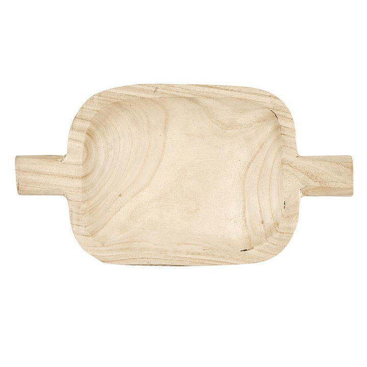 Wood Mini Double Handle Bowl - Paulownia Natural