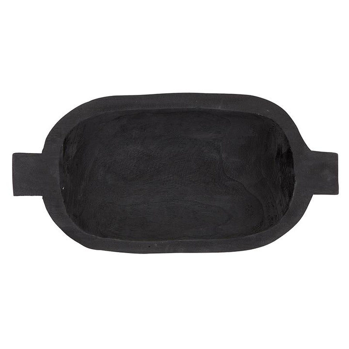 Wood Small Double Handle Bowl - Paulownia Black