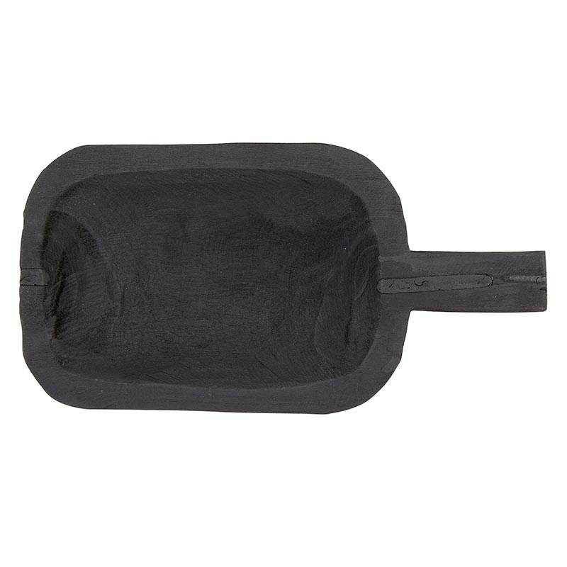 Wood Single Handle Bowl - Paulownia Black