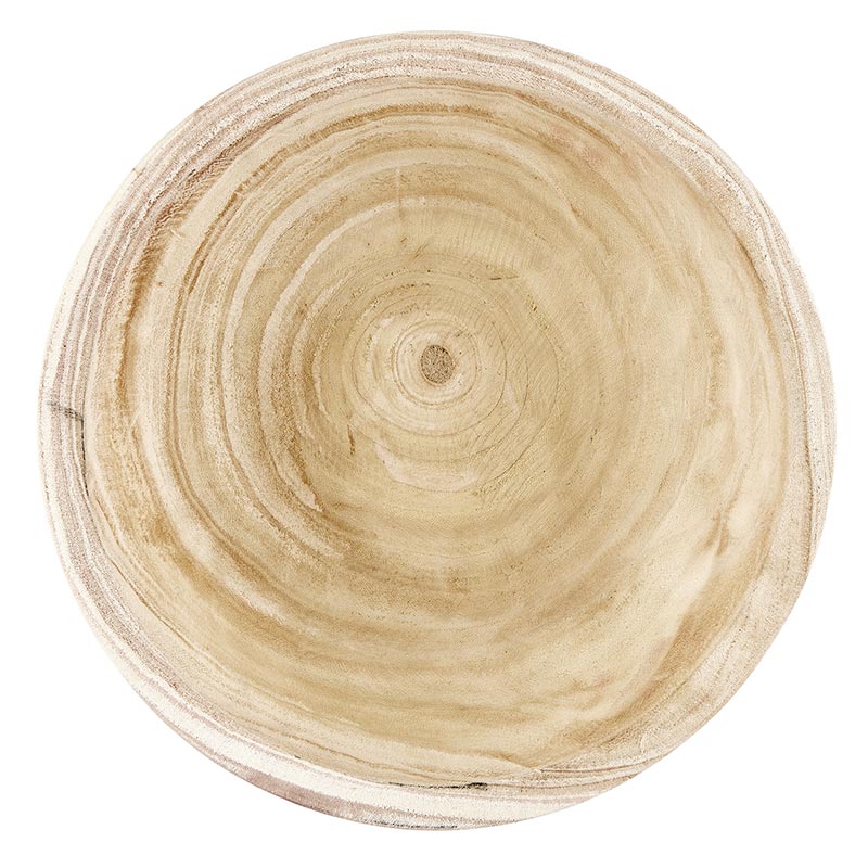 Wood Bowl With Base - Paulownia Natural