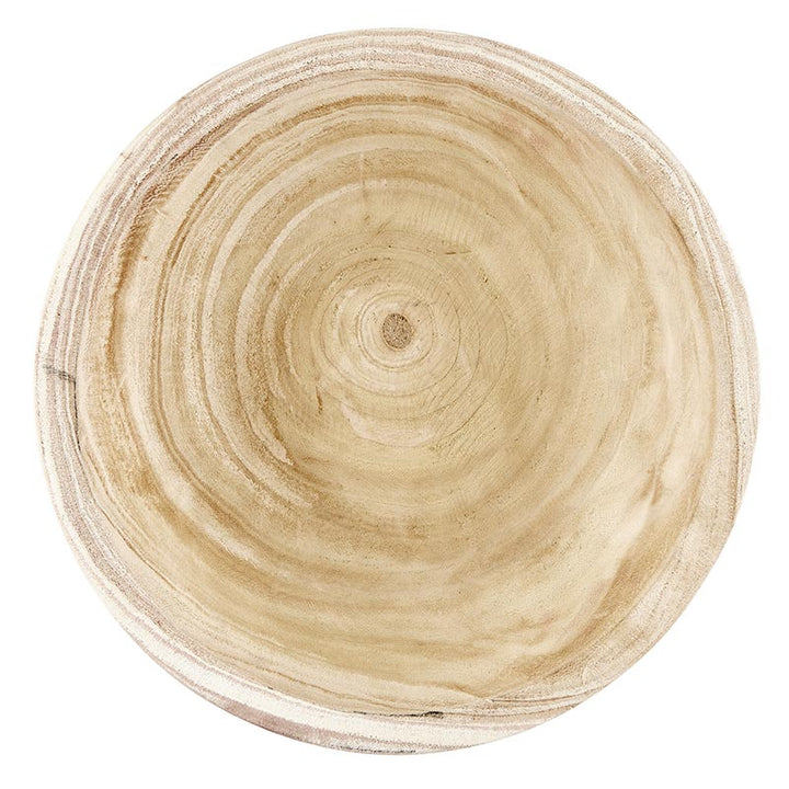 Wood Bowl With Base - Paulownia Natural