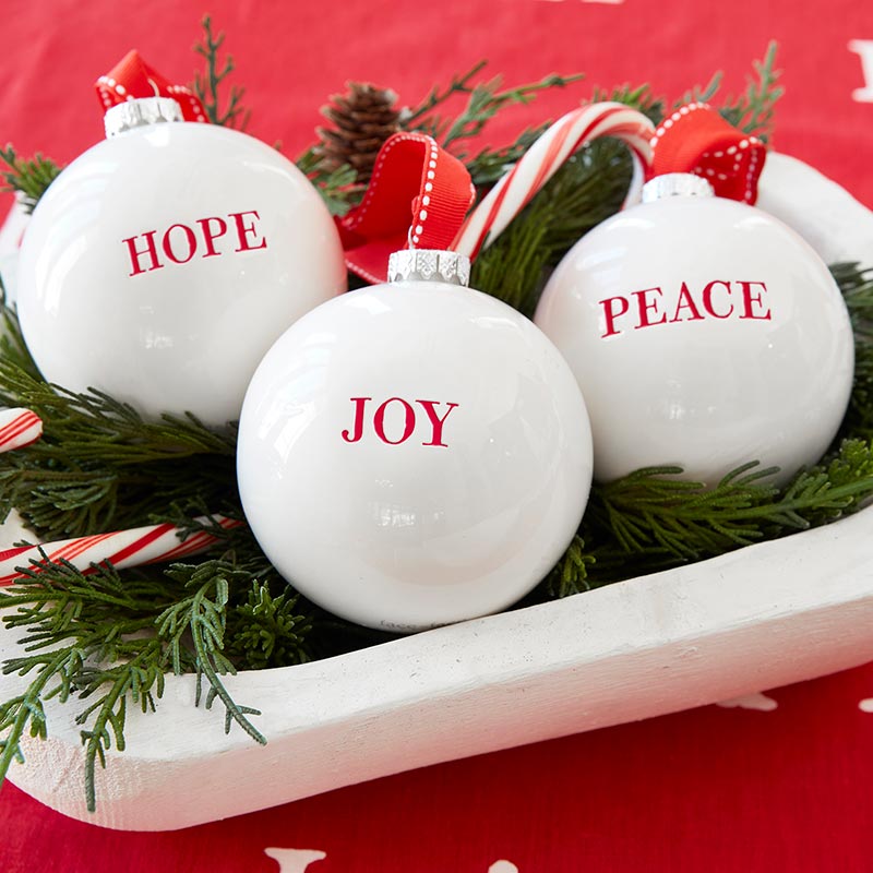 Ornament Set/3 - Joy/Peace/Hope