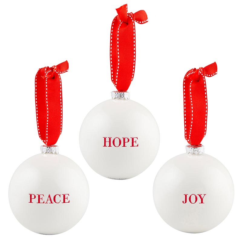 Ornament Set/3 - Joy/Peace/Hope