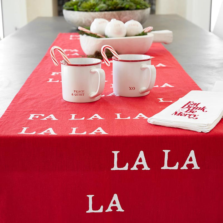 Linen Table Runner - Fa La La