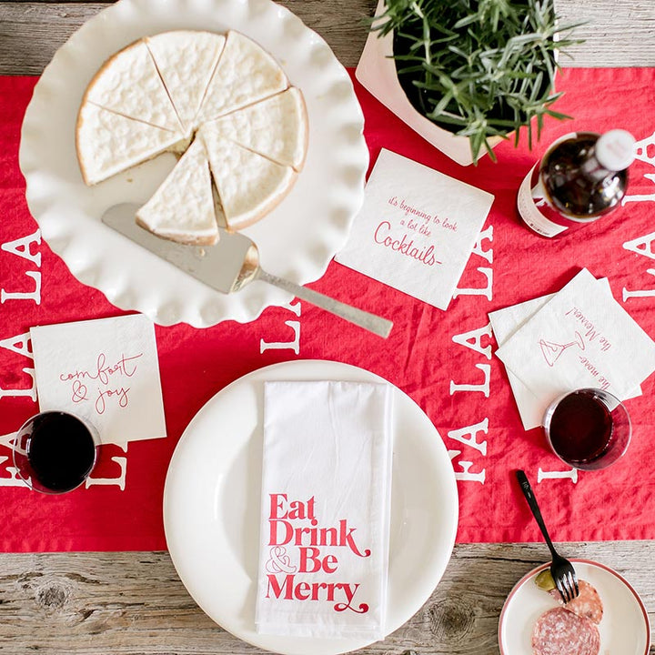 Linen Table Runner - Fa La La