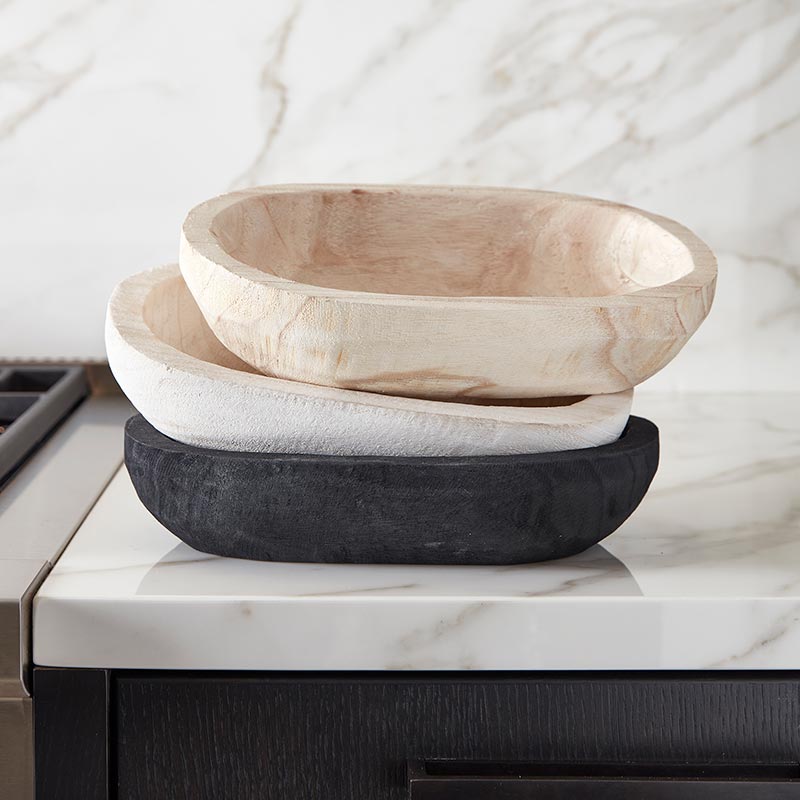 Wood Dough Bowl - Paulownia Natural