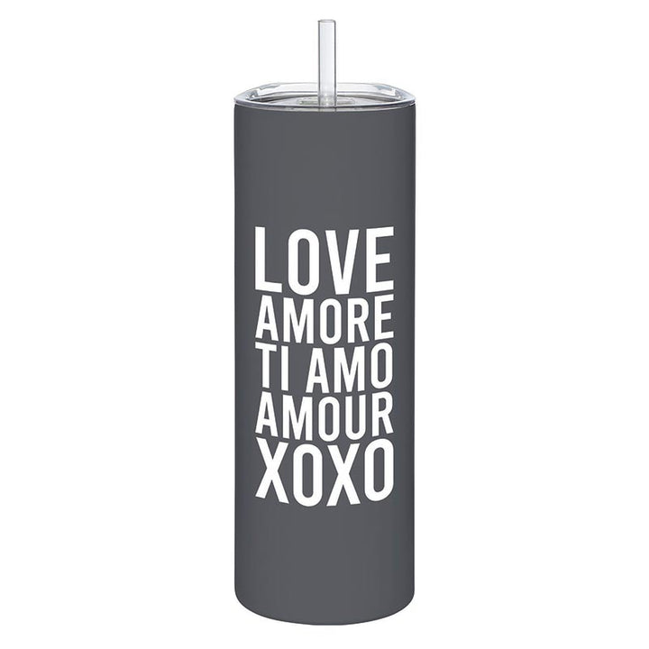 Skinny Tumbler w/Straw - Love