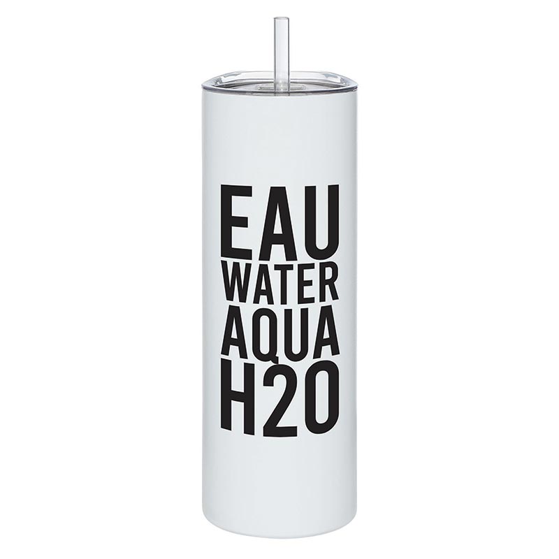 Skinny Tumbler w/Straw - Water