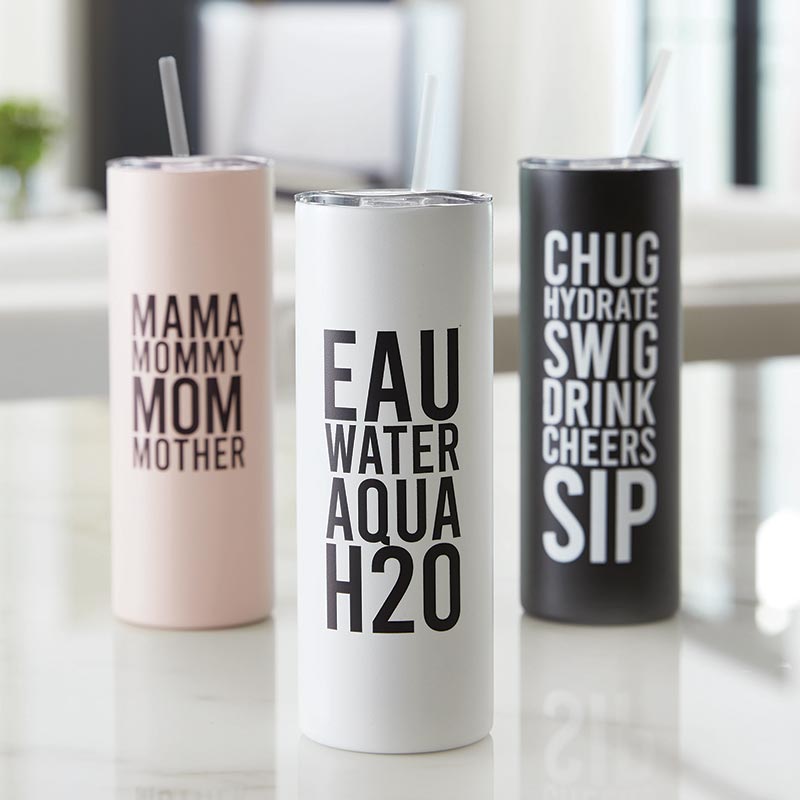 Skinny Tumbler w/Straw - Mama