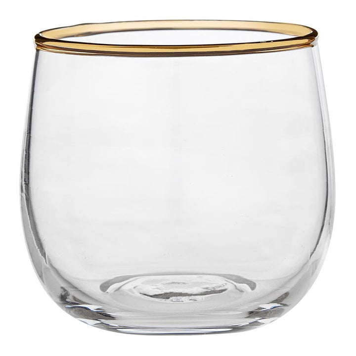 Mini Roly Poly Glass - Gold Rim