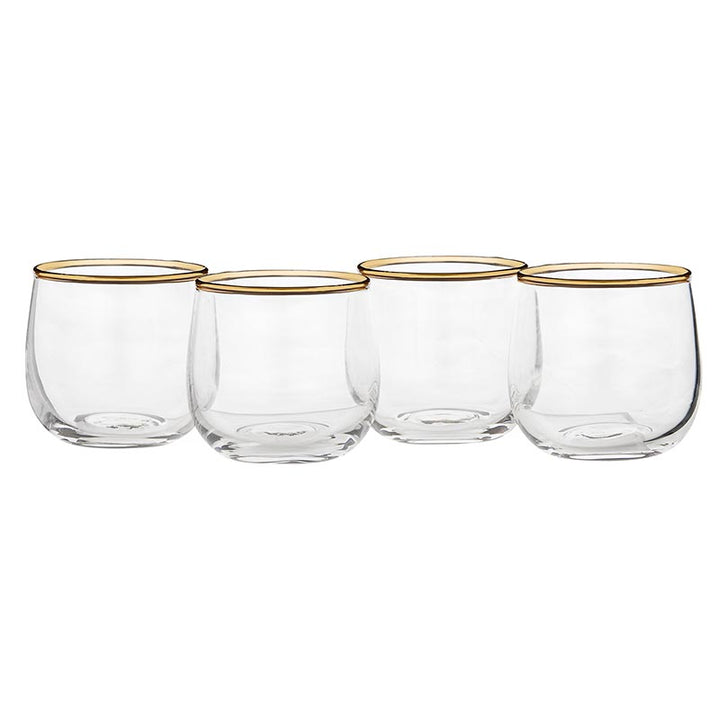 Mini Roly Poly Glass - Gold Rim
