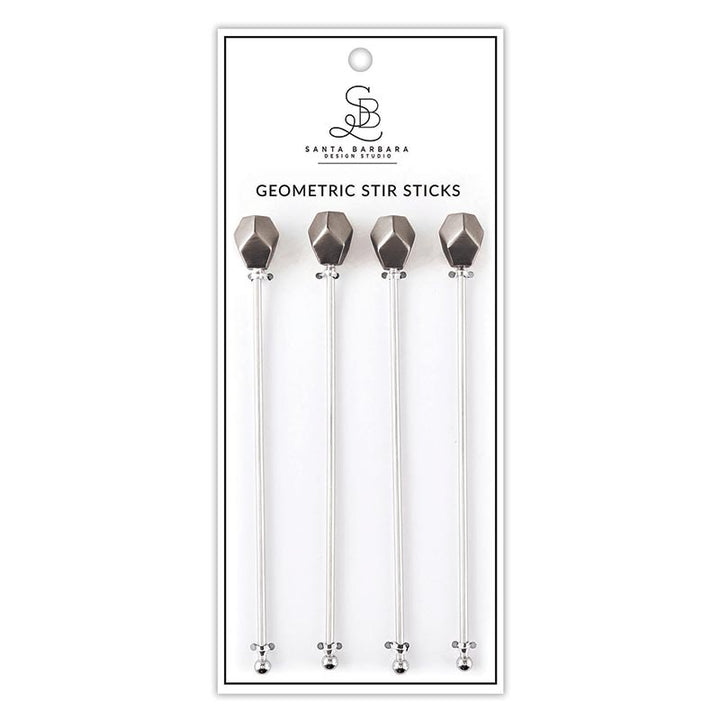 Geo Stir Sticks - Black 4pk
