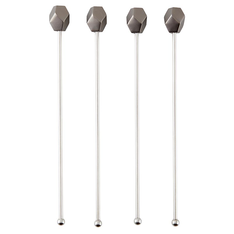 Geo Stir Sticks - Black 4pk