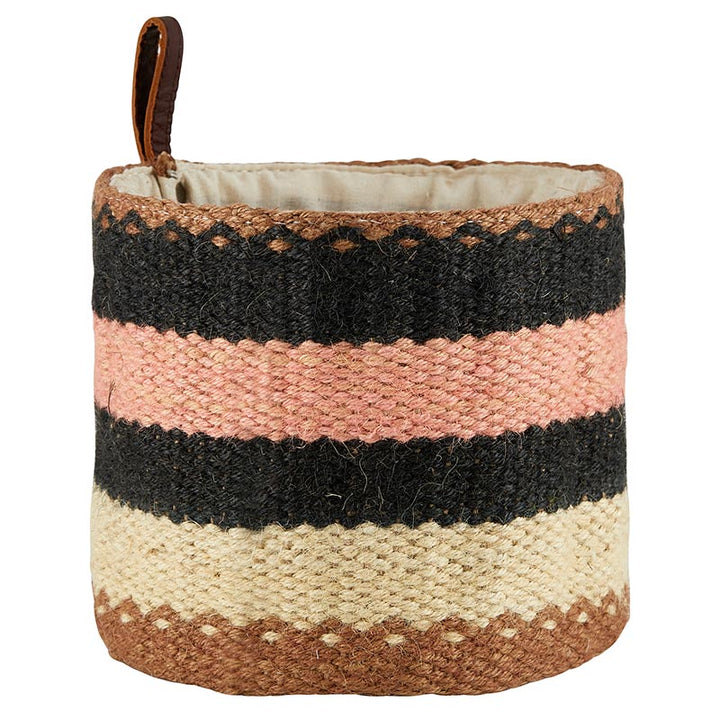 Jute Storage Basket Black - MED