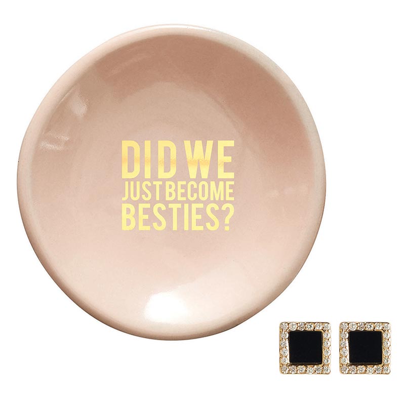 Ceramic Ring Dish & Earrings - Besties
