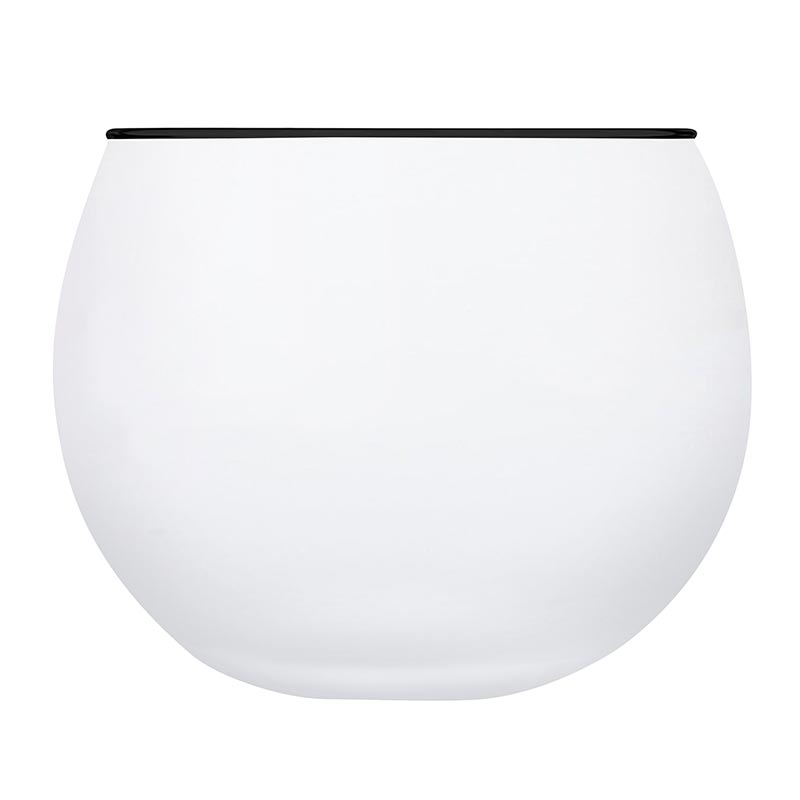 Roly Poly Glass - White w/Thin Black Rim